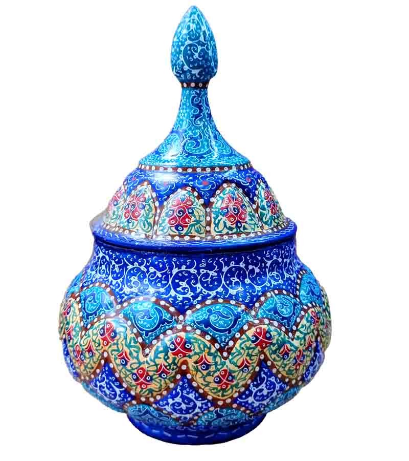 قندان توپی مینا کاری 